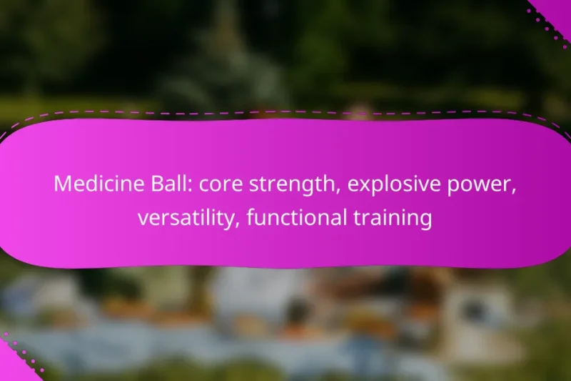 Medicine Ball: core strength, explosive power, versatility, functional training