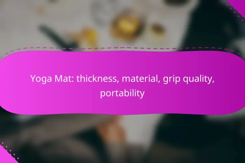 Yoga Mat: thickness, material, grip quality, portability
