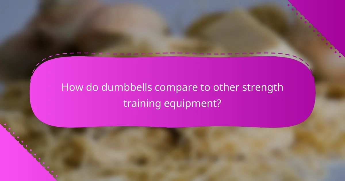 How do dumbbells compare to other strength training equipment?