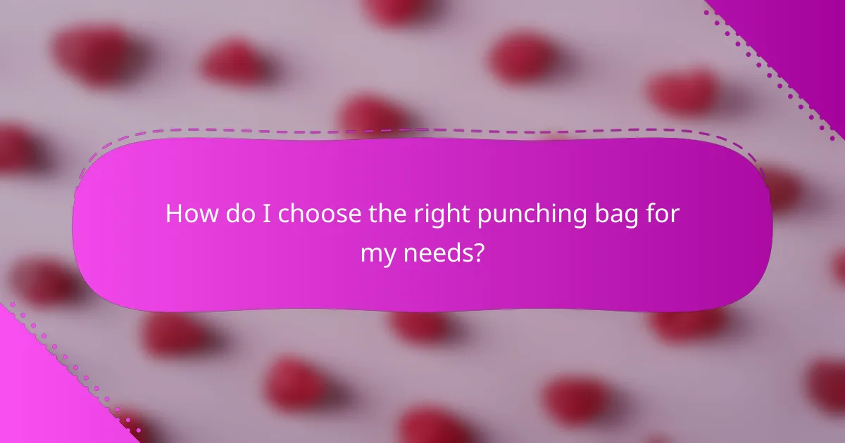 How do I choose the right punching bag for my needs?