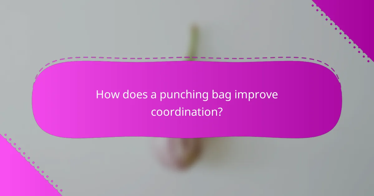 How does a punching bag improve coordination?