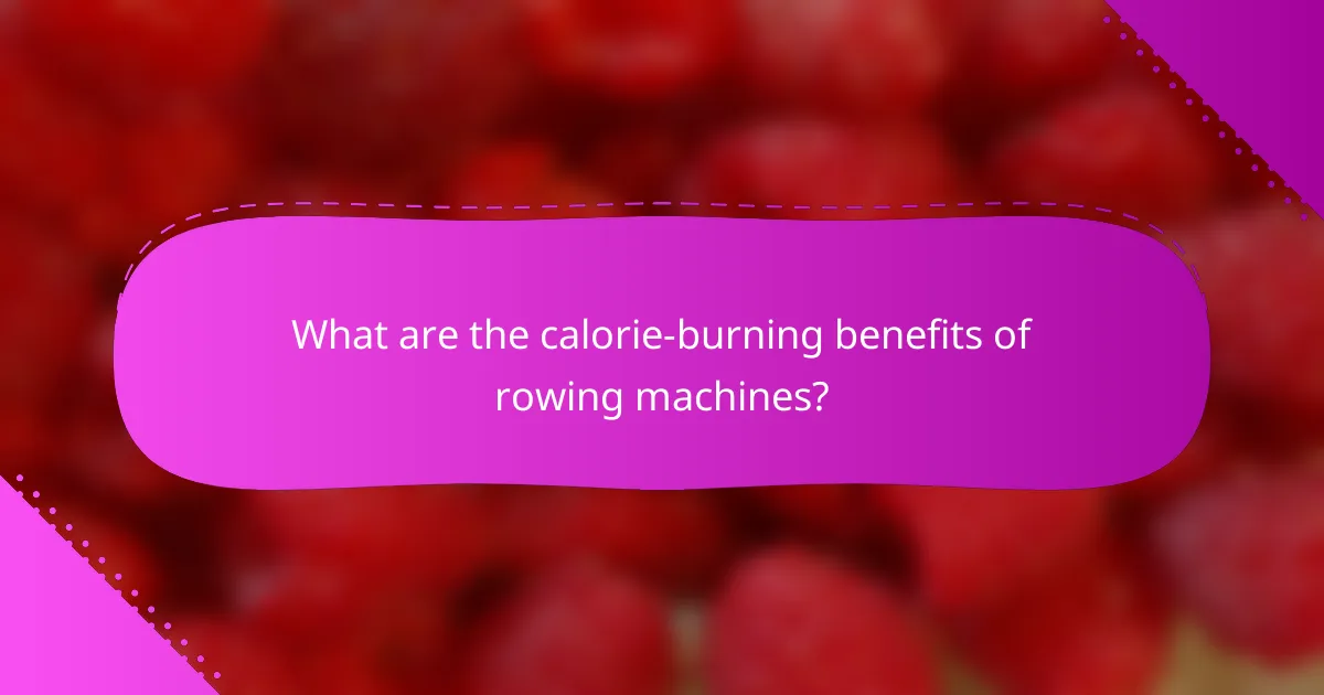 What are the calorie-burning benefits of rowing machines?