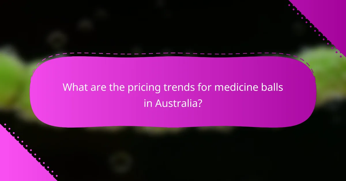 What are the pricing trends for medicine balls in Australia?