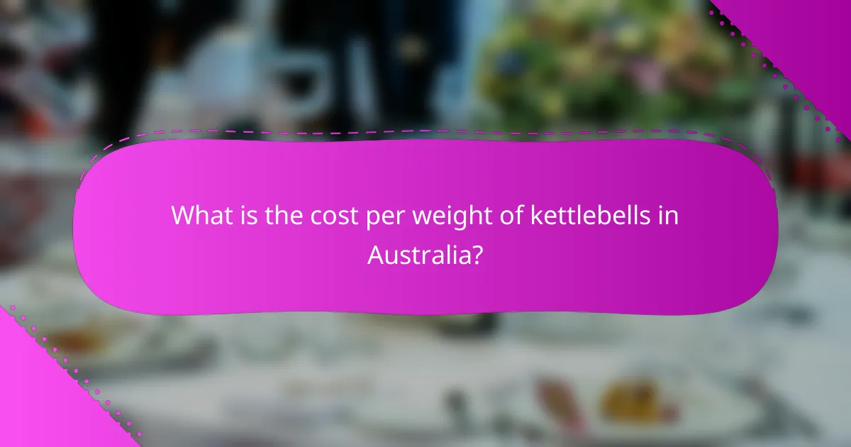 What is the cost per weight of kettlebells in Australia?