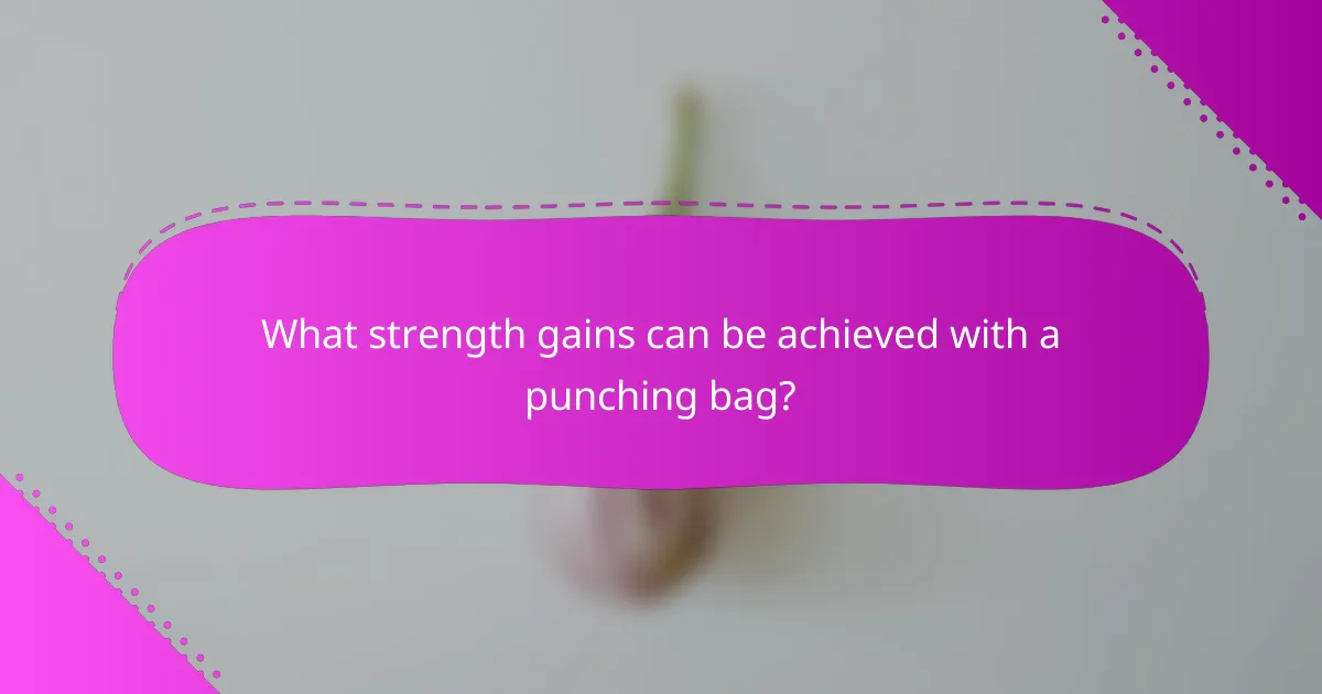 What strength gains can be achieved with a punching bag?