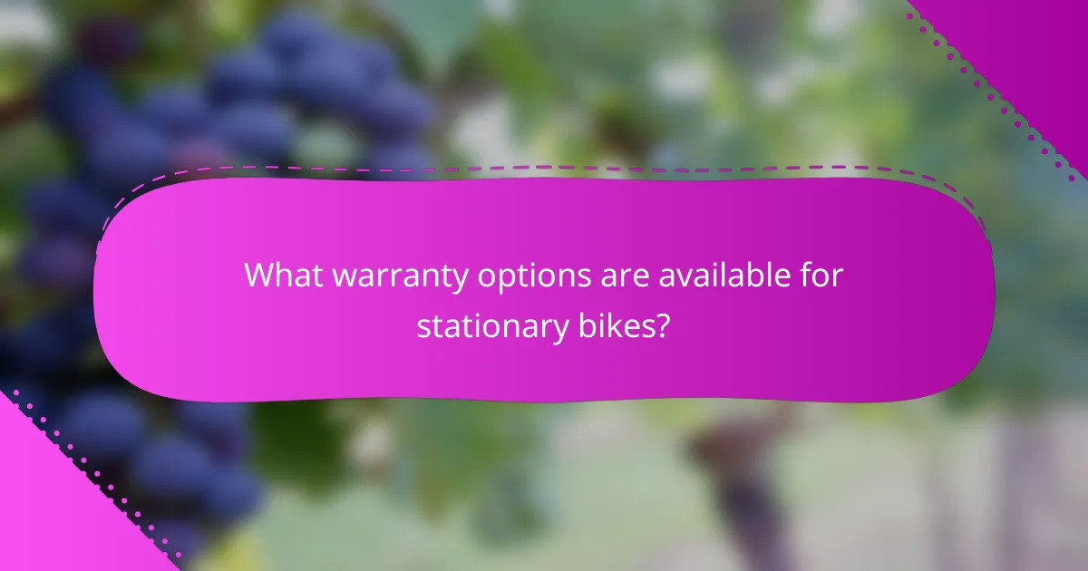 What warranty options are available for stationary bikes?