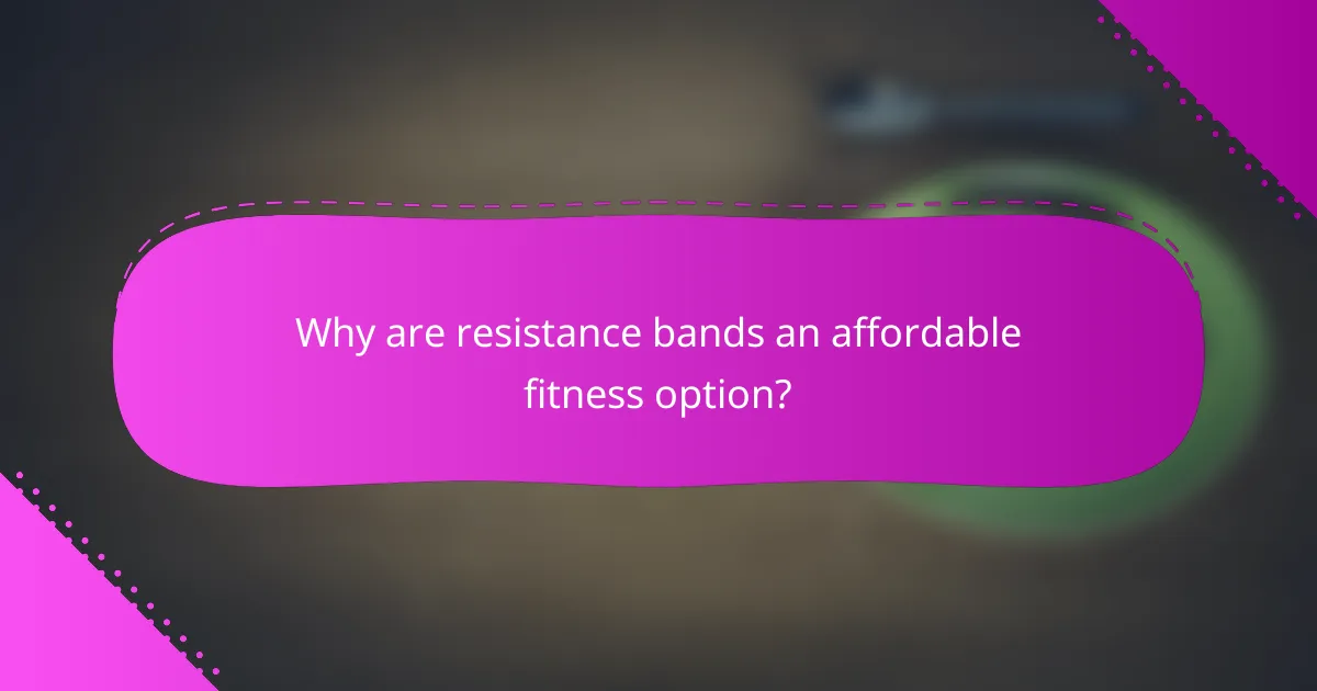 Why are resistance bands an affordable fitness option?